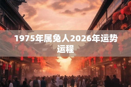 1975年属兔人2026年运势运程