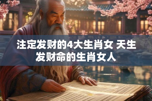 注定发财的4大生肖女 天生发财命的生肖女人
