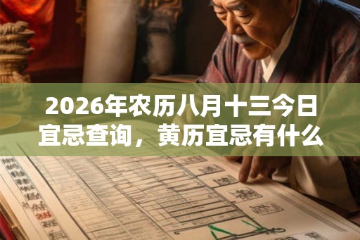 2026年农历八月十三今日宜忌查询，黄历宜忌有什么