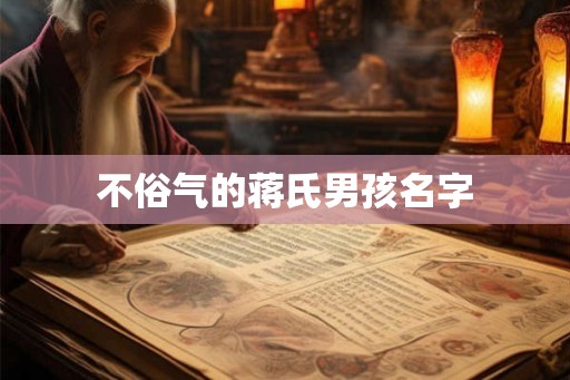 不俗气的蒋氏男孩名字