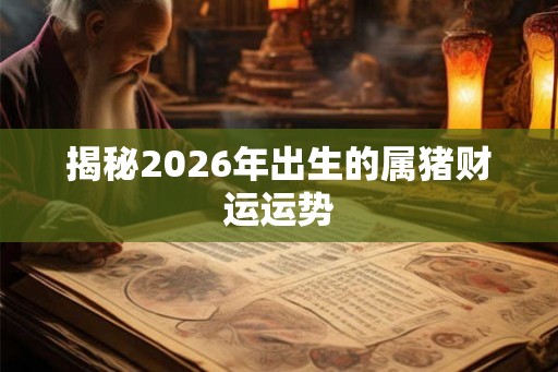 揭秘2026年出生的属猪财运运势