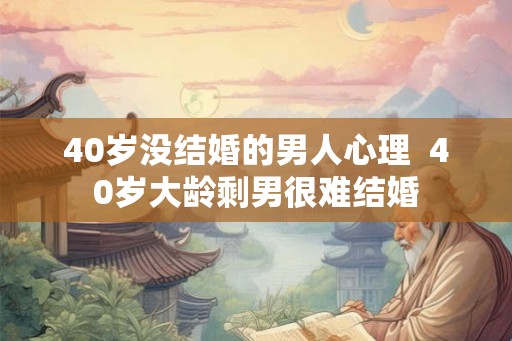 40岁没结婚的男人心理 40岁大龄剩男很难结婚 40岁没结婚的男人心理 40岁大龄剩男很难结婚