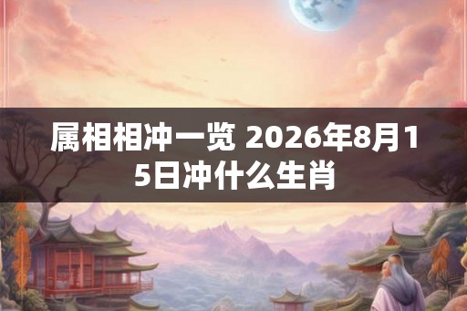 属相相冲一览 2026年8月15日冲什么生肖