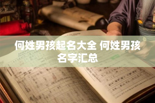 何姓男孩起名大全 何姓男孩名字汇总