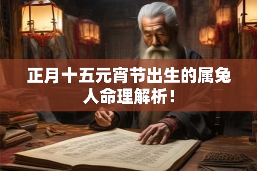 正月十五元宵节出生的属兔人命理解析！