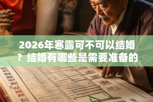 2026年寒露可不可以结婚？结婚有哪些是需要准备的？
