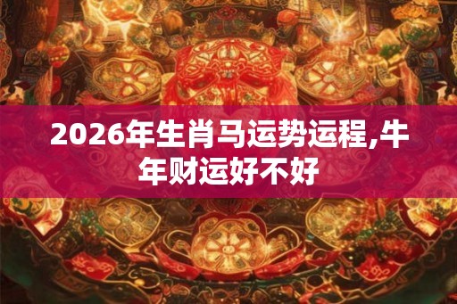 2026年生肖马运势运程,牛年财运好不好