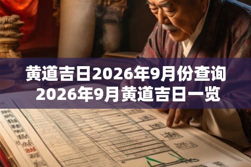 黄道吉日2026年9月份查询 2026年9月黄道吉日一览表