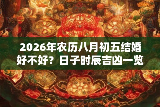2026年农历八月初五结婚好不好？日子时辰吉凶一览！
