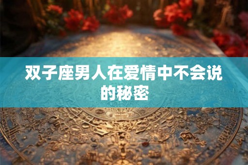 双子座男人在爱情中不会说的秘密
