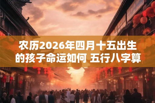 农历2026年四月十五出生的孩子命运如何 五行八字算命取名