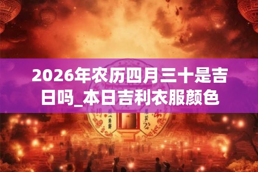 2026年农历四月三十是吉日吗_本日吉利衣服颜色 2026年农历四月三十是吉日吗_本日吉利衣服颜色