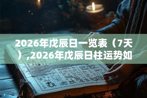 2026年戊辰日一览表(7天),2026年戊辰日柱运势如何 2026年戊辰日一览表(7天),2026年戊辰日柱运势如何