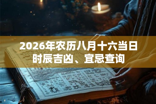2026年农历八月十六当日时辰吉凶、宜忌查询 2026年农历八月十六当日时辰吉凶、宜忌查询