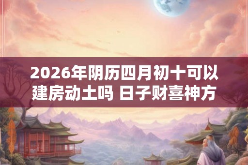 2026年阴历四月初十可以建房动土吗 日子财喜神方位