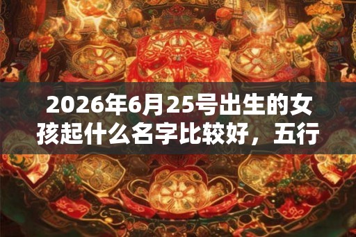 2026年6月25号出生的女孩起什么名字比较好，五行属什么