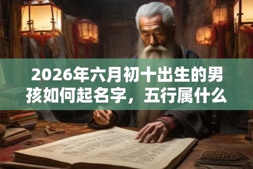 2026年六月初十出生的男孩如何起名字，五行属什么