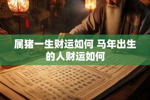 属猪一生财运如何 马年出生的人财运如何