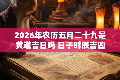 2026年农历五月二十九是黄道吉日吗 日子时辰吉凶