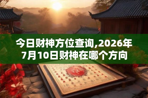 今日财神方位查询,2026年7月10日财神在哪个方向