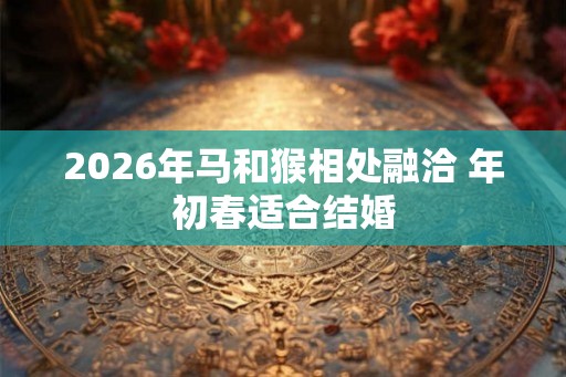 2026年马和猴相处融洽 年初春适合结婚 2026年马和猴相处融洽 年初春适合结婚
