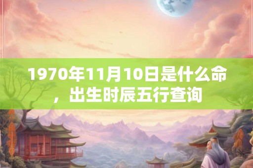 1970年11月10日是什么命，出生时辰五行查询
