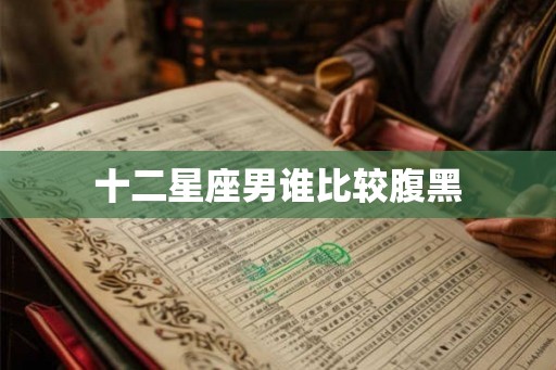 十二星座男谁比较腹黑