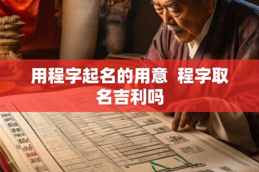 用程字起名的用意  程字取名吉利吗
