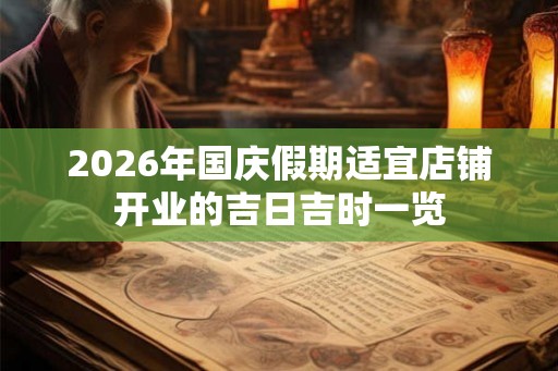 2026年国庆假期适宜店铺开业的吉日吉时一览