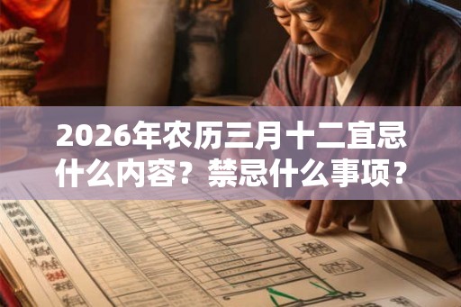 2026年农历三月十二宜忌什么内容？禁忌什么事项？