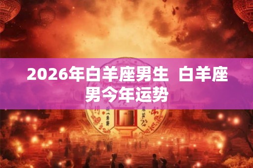 2026年白羊座男生  白羊座男今年运势