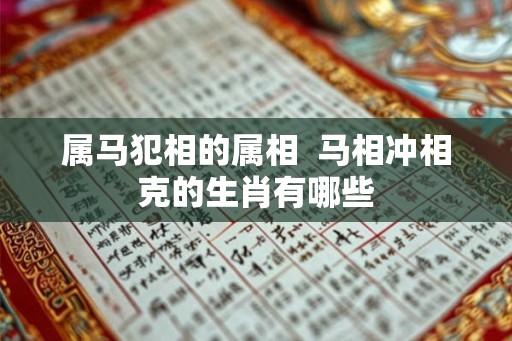 属马犯相的属相  马相冲相克的生肖有哪些