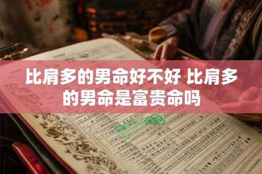 比肩多的男命好不好 比肩多的男命是富贵命吗