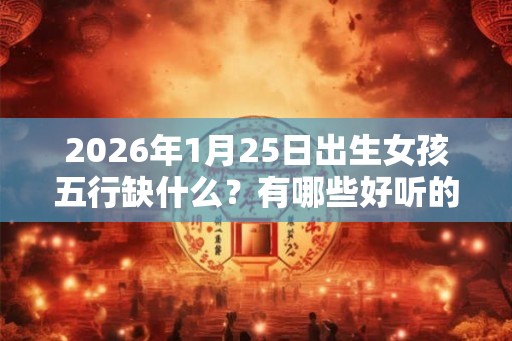 2026年1月25日出生女孩五行缺什么？有哪些好听的女孩名字？