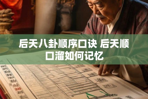 后天八卦顺序口诀 后天顺口溜如何记忆