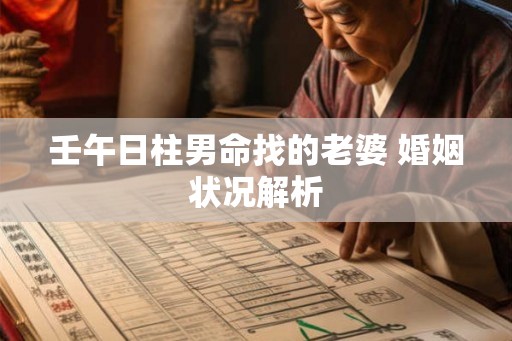 壬午日柱男命找的老婆 婚姻状况解析