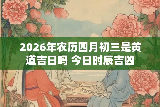 2026年农历四月初三是黄道吉日吗 今日时辰吉凶 2026年农历四月初三是黄道吉日吗 今日时辰吉凶