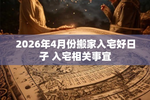 2026年4月份搬家入宅好日子 入宅相关事宜