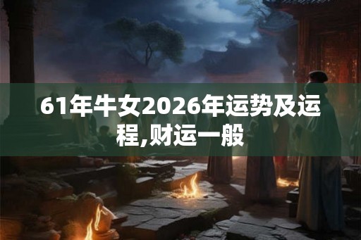 61年牛女2026年运势及运程,财运一般