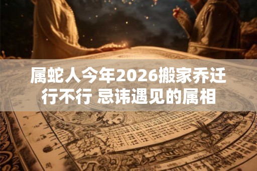 属蛇人今年2026搬家乔迁行不行 忌讳遇见的属相