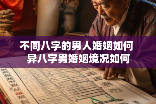 不同八字的男人婚姻如何 异八字男婚姻境况如何