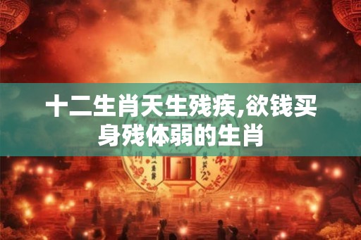 十二生肖天生残疾,欲钱买身残体弱的生肖