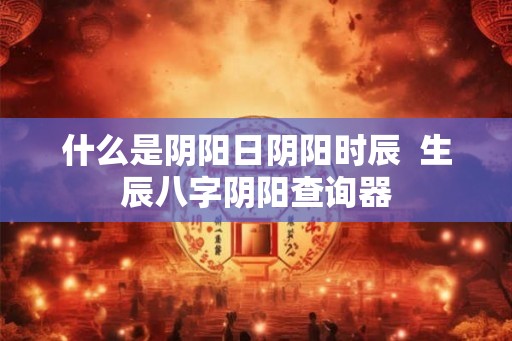 什么是阴阳日阴阳时辰  生辰八字阴阳查询器