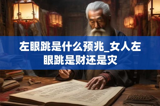 左眼跳是什么预兆_女人左眼跳是财还是灾