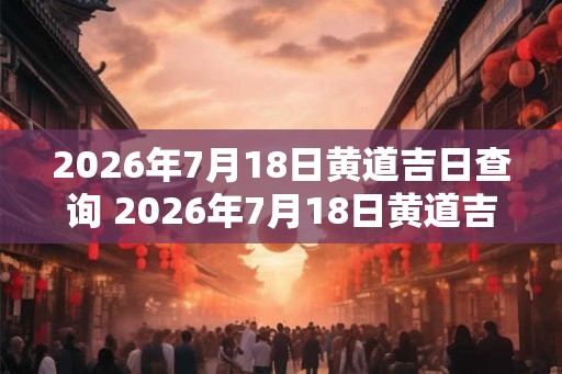 2026年7月18日黄道吉日查询 2026年7月18日黄道吉日吗