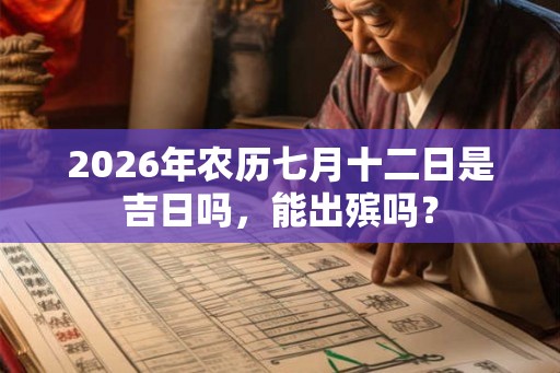 2026年农历七月十二日是吉日吗，能出殡吗？
