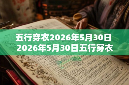 五行穿衣2026年5月30日 2026年5月30日五行穿衣怎么选