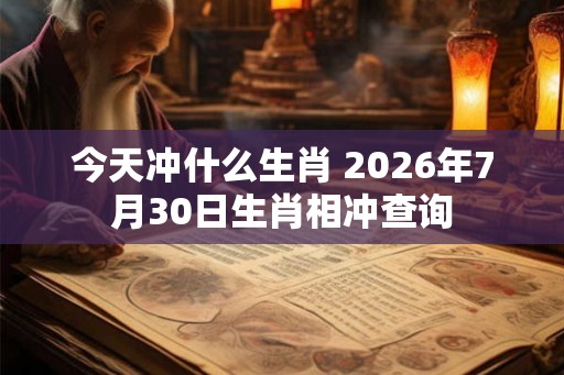 今天冲什么生肖 2026年7月30日生肖相冲查询