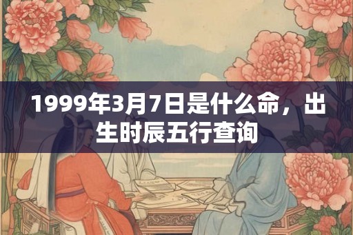 1999年3月7日是什么命，出生时辰五行查询