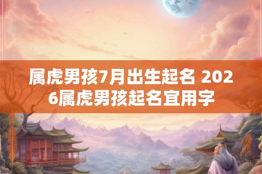 属虎男孩7月出生起名 2026属虎男孩起名宜用字